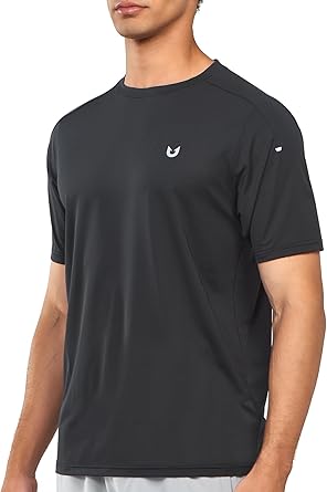 Men's Athletic Running T-Shirts Quick Dry Workout Shirts Short-Sleeve Sports Gym Tee Tops Performance Activewear